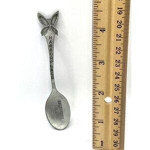 Vintage 1982 Harborplace Baltimore Pewter Souvenir Spoon With Butterfly Design